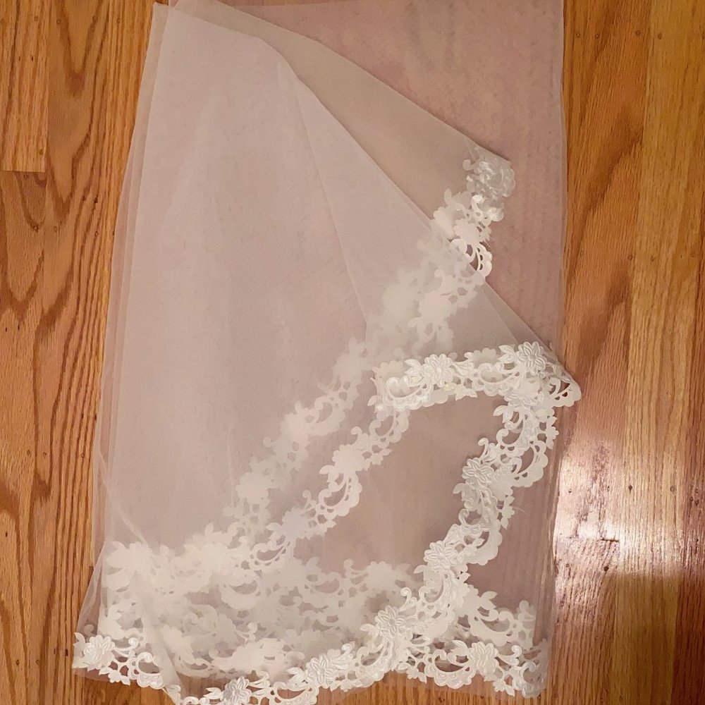 Beautiful white wedding veil